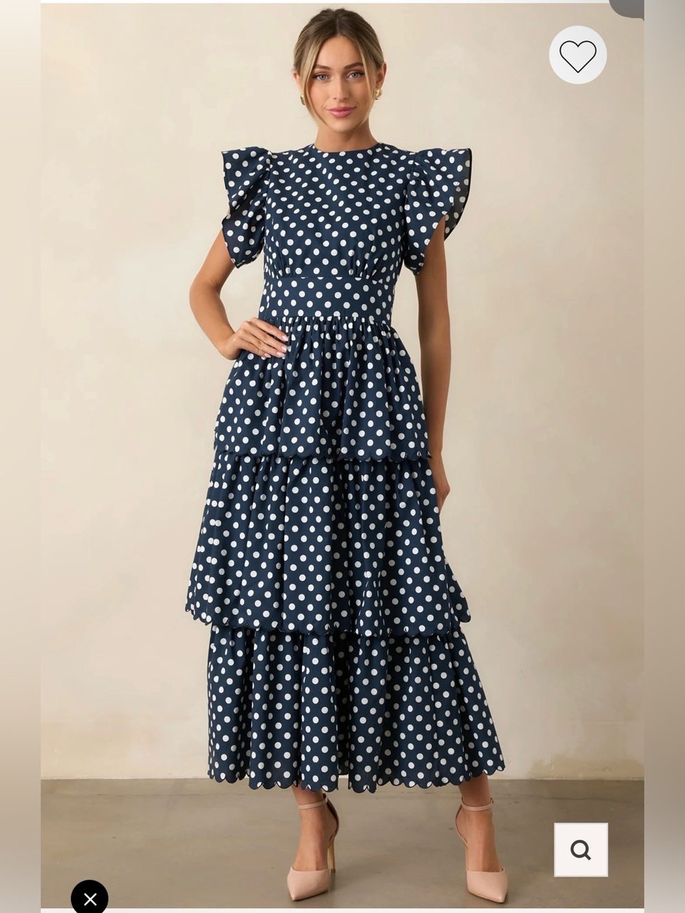 The Prosperina Chelsea Navy Polka Dot Cotton Maxi Dress